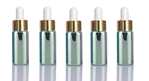 10 Sets Green 5ml UV Coated Glass Dropper Bottles Grand Parfums Refillable Medicine Dropper Bottles with Gold Caps and White Bulb Glass Pipette for Essential Oil, Serums, 10 Sets Green 5ml UV Coated Glass Dropper Bottles Grand Parfums Refillable Medicine Dropper Bottles with Gold Caps and White Bulb Glass Pipette for Essential Oil, Serums,