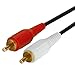 Cmple - 2 RCA to 2 RCA Cables 100ft, Male to Male RCA Cable Stereo Audio Speaker Cable RCA Red and White Cables Double RCA Subwoofer Cable for Car Stereo, Marine Audio, Audio Mixer, Amplifier - Black