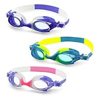 motoeye Kids Swim Goggles Pack of 3,for Baby Children,Infant,Toddlers,Boys Girls from 2 to 5 Years Old