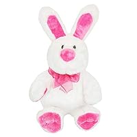 FRANKIEZHOU Stuffed Bunny Animals Cute Rabbit Plush Toy with Big Ears Fluffy Durable Soft Gifts for Kids 9" Pink&White