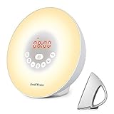 swiftrans Wake Up Light with Sunrise Simulation, Alarm Clock with 5 Natural Sounds to Wake Up, 7 Color Changes, FM Radio, Snooze Function and Sunset Simulation, Suitable for All Kinds of People