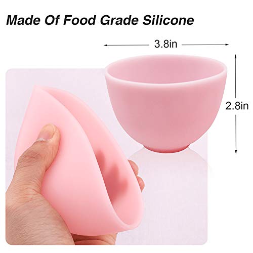 Face Mask Mixing Bowl Set, 6 PCS Facemask Mixing Tool Kit with Facial Mask Silicone Bowl/Silicone Brush/Silicone Cleaner Brush/Headband