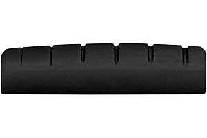 Metallor Black Cattle Bone Guitar Nut 6 String Pre-Slotted Guitar Nut Compatible with LP Style Electric Guitar or Folk Acoustic Guitar Parts Replacement 43mm x 9mm x 6mm Black.