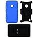CellJoy® Nokia Lumia 520 (WILL NOT FIT LUMIA 521) Hard Case Protective Cover Skin [Future Armor] Ultra Fit Dual Protection Cover with Belt Clip Holster For Lumia 520 [Retail Packaged] (Blue / Black)