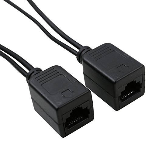 UHPPOTE 1 Pair Power Over Ethernet Passive PoE Adapter Injector + Splitter Kit PoE Cable (Black)