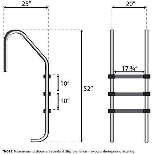image for Aqua Select Three Tread Stainless Steel Pool Ladder | Entry and Exit S