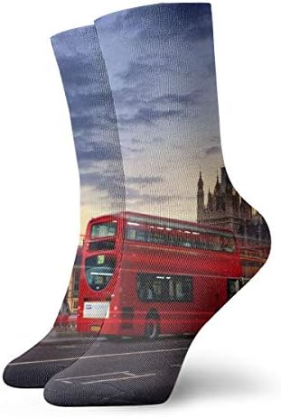 OUYouDeFangA Sunset London Red Bus Clock Tower Adult Socks Cotton Sports Short Socks For Yoga Hiking Cycling Running Soccer Sports