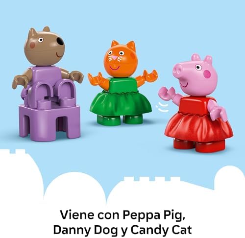 LEGO Duplo Peppa Pig Parque de Diversões Feira com Roda Gigante e Brinquedo Slide e 3 Figuras, Jogo para Classificar por Cores e Desenvolver Habilidades Motoras Finas para Meninas e Meninos 2+ Anos 10453