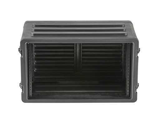 SKB 6U Shallow Roto Rack Case - Durable Polyethylene Gear Protector, Stackable, Waterproof with Twist Latches & Rubber Feet for Musicians, DJs, and A/V Equipment - Secure Transport & Storage Solution