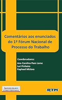Livro COMENTÁRIOS AOS ENUNCIADOS DO 1º FÓRUM NACIONAL DE PROCESSO DO TRABALHO