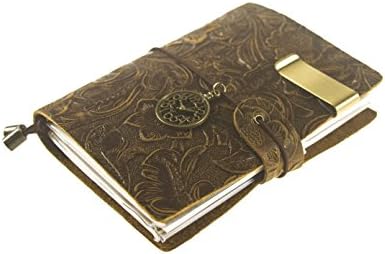 UNIQUE HM&amp;LN Genuine Leather Planner Organizer - Academic Monthly &amp; Daily - Refillable &amp; Handmade - Gratitude Journal - Passion &amp; Happiness 2018 (Yellow)