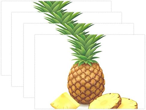 MaMacool Pineapple Placemats Heat Resistant Dining Table Mats Non-slip Washable Place Mats set of 6