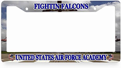 Nuoyizo United States Air Force Academy Fightin Falcons License Plate Frame American Flag License Plate Cover Animal Auto Tag Holder Personalized Car Tag Frame Novelty Car Tag Holder Plastic