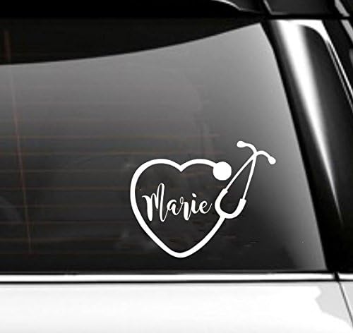 Stethoscope Heart with Name Tumbler or Car Decal
