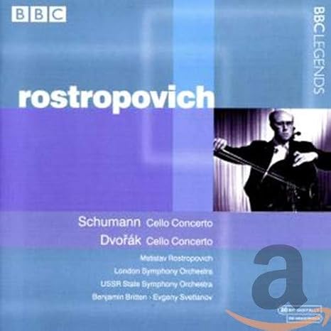 シューマン チェロ協奏曲 ドヴォルザーク チェロ協奏曲 ロストロポーヴィチ ブリテン スヴェトラーノフ 1961 1968 Rostropovich Mstislav 交響曲 管弦楽曲 協奏曲 音楽 Amazon