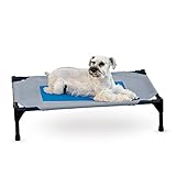 K&H Manufacturing Coolin' Gel Pet Cot Medium Gray/Blue 25-Inch by 32-Inch
