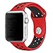 Yearscase 42MM Soft Silicone Sport Replacement Band with Ventilation Holes for Apple Watch Nike+ and Apple Watch Series 1 2 3, S/M Size ( Red / Black )