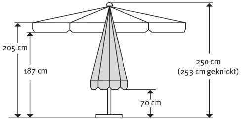 Schneider Sonnenschirm Oslo, natur, 300 x 200 cm rechteckig, 752-02, Gestell Stahl, Bespannung Polyester, 5.3 kg – Bild 8