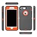 iPhone 7 Plus case, iPhone 8 Plus Case, MAXCURY Shockproof Heavy Duty Three Layer Hybrid Sturdy Armor High Impact Resistant Protective Cover Case for iPhone 7 Plus/8 Plus 5.5 inch (Charcoal/Orange)