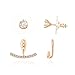 PAVOI 14K Rose Gold Plated Sterling Silver Post Cubic Zirconia Stud Earrings with Huggie Crawler Enhancer