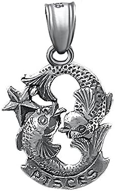 Sterling Silver Pisces Zodiac Sign Charm Pendant