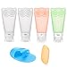 FAMILIFE Leak Proof Silicone Travel Bottle Set TSA Approved BPA Free with Double Suction Cup