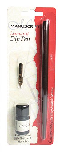 Manuscript Mdp260b Round Hand Dip Pen And Ink Set - Black