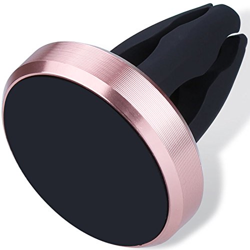 JDX Universal Air Vent Magnetic Car Mount Holder, Metal Magnetic Car Phone Holder for Smartphones and Mini Tablet(Rose Gold)