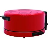 Pizza Maker - Electric Nonstick Boiler - Countertop Pizza & Quesadilla Oven, Pita Bread, Cookware, Red Pizza Maker