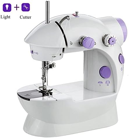Portable Sewing Machine, Mini Crafting Mending Machine 2-Speed Double Thread, Double Speed with Foot Pedal, Light and Cutter for Household Travel Beginner