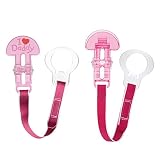 MAM Pacifier Clips, Baby Pacifier Clip, I Love Daddy' Design Collection Pacifier Clip, Girl, 2-Count