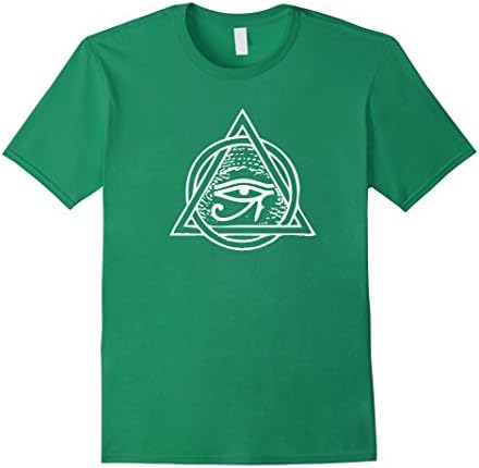 Men's Pyramid Eye of Ra - Cool Illuminati All Seeing Eye T-Shirt Medium Kelly Green