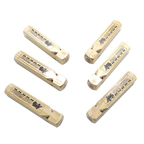 AQUEENLY Train Whistle, 2 Piece Wooden Train Whistle with 4 Tone for Kids Toy, Party Favors, 7.4 Inches