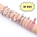 LITTLEMOLE Hair Ties, Bands Rope Ponytail Ties Mixed Colors Headband Accessories, Pearl Ribbon Bowknot Hair Rubber, Fit for Women Ladies Baby Girls Kids Children, Set of 10 (pink)