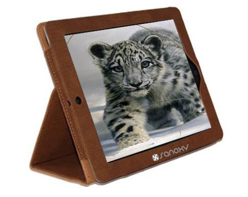 Sanoxy Slim Folio Folder PU Leather Stand Case for iPad 2/3/4 /ipad 2nd Generation, Brown (SANOXY-Folio-IPACS-BRN)