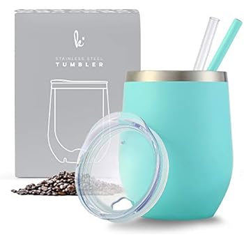 Stainless Steel Wine, Coffee Tumbler with Lid 12 oz (Blue Bordeaux)