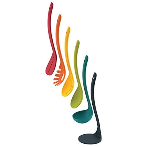 Joseph Joseph 10124 Nest Utensils Compact Stacking Kitchen Tool Set with Magnetic Storage Stand Nylon, 5-piece, Multicolored Home & Kitchen, Kitchen & Dining, Kitchen Utensils & Gadgets, Cooking Utensils, Spoons