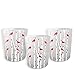 BANBERRY DESIGNS Cardinal Candle Votive Holders - Set of 3 Frosted Glass Red Cardinals on Birch Tree Branches - 3 LED Tealight Candles Included