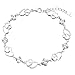 EleQueen 925 Sterling Silver CZ Double Love Open Heart Tennis Bracelet, 6.9