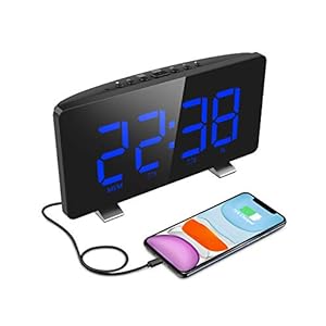 ELEGIANT digitale wekker, radio digitale wekkers, LED-display, automatische dimmer, 4 helderheid, dubbel alarm, 12/24…