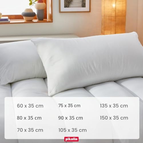 Set 2 Cuscini Memory Foam da Hotel 60 cm - Adattabilità al Collo e Ipoallergenici - Guanciale Letto Media Rigidità per Tutte Le Posizioni di Sonno - Doppia Federa Traspirante e Morbida
