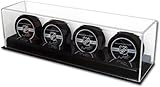 Collectible NHL Size UV Deluxe Acrylic 4 Hockey Puck Display Case Holder