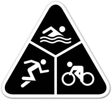 StickerJOE Run Bike Swim Triathlon Bumper Sticker sports 4" x 4"