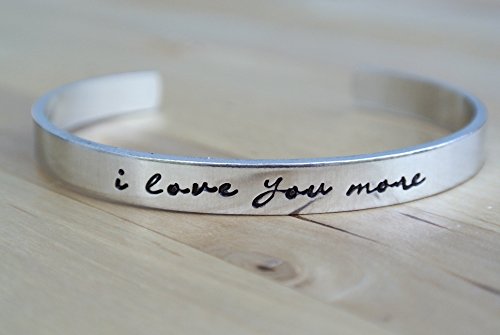 I Love You More Hand Stamped Bracelet | Hand Stamped Jewelry | I Love You More Bracelet | Gifts For Her | Girlfriend Gift | Aluminum Jewelry