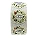 Ivory Holiday Floral Happy Holidays Stickers / 1000 White Wreath Christmas Labels Roll / 1.5