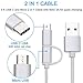 Car Charger, Dison 42W 3 Port USB Quick Charge 3.0 Car Charger Adapter 3 FT 2 in 1 Type C Micro USB Cable Fast Car Charging Compatible Samsung Galaxy S9/S9 Plus/S8/S8 Plus/Note 9/8 and More
