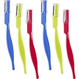 Professional Eyebrow Razor (6-Pack) | Personal Facial Hair Groomer with Long-Lasting, Ultra-Shape Blades | Close, Comfortable Trim or Shave | Men and Women