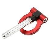 DocoolerÂ® Foldable Anodized CNC JDM Full Aluminum Auto Car Racing Tow Towing Hook for Universial HONDA Fit 03-14 Car Trailer Ring Tow Hook Set (Red)
