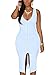 YMING Women Zip-Front Bodycon Party Club Evening Plus Size Dress S-4XL (M, WHITE2)