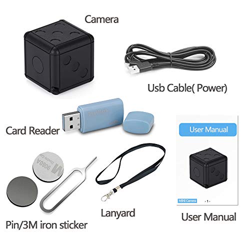 Mini Spy Hidden Camera,Full HD Small Secret Toy Dice Camera with Motion Detection&Night Vision,Wireless Hidden Body Security Cams for Home,Office and Meeting,Built-in 230mAh Battery Lasts 50mins,Black